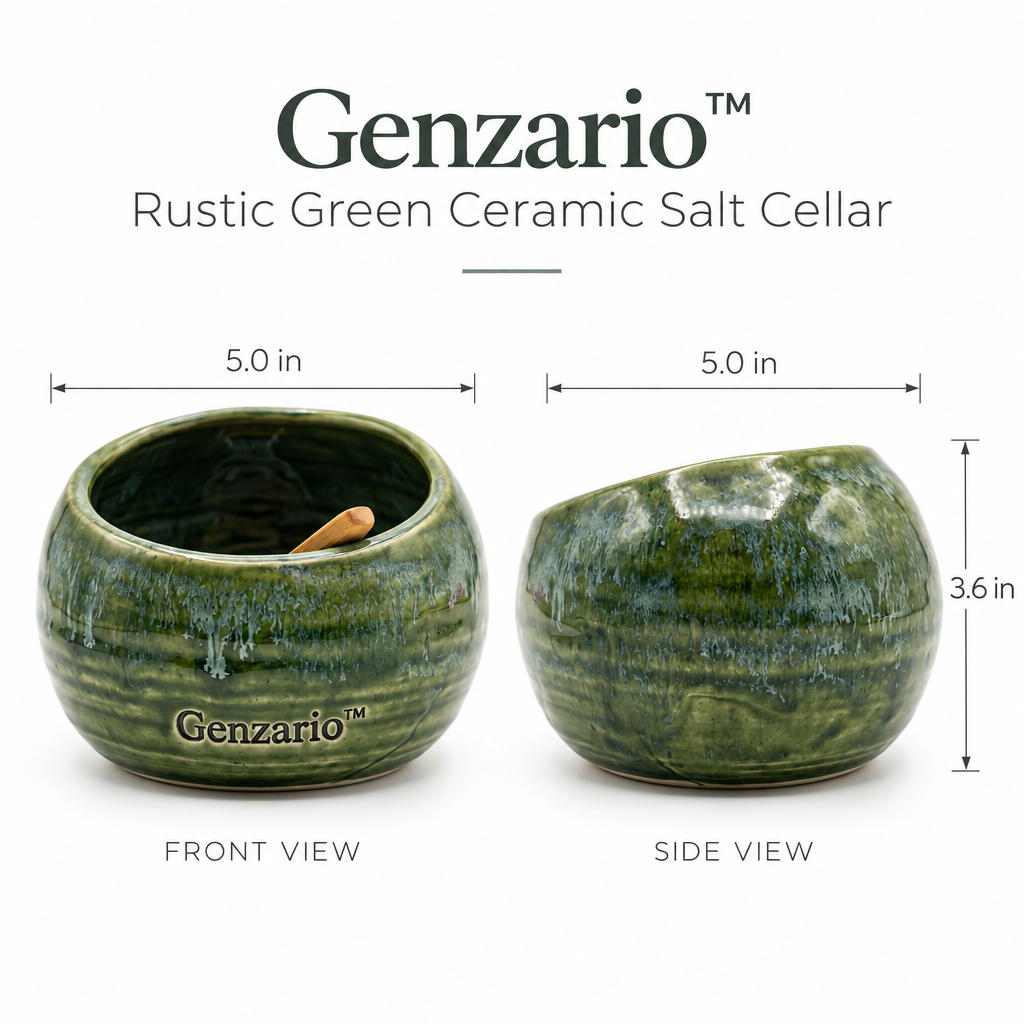 Genzario™ Sculptural Ceramic Condiment Bowl — Organic Modern Kitchen Vessel for Everyday Styling