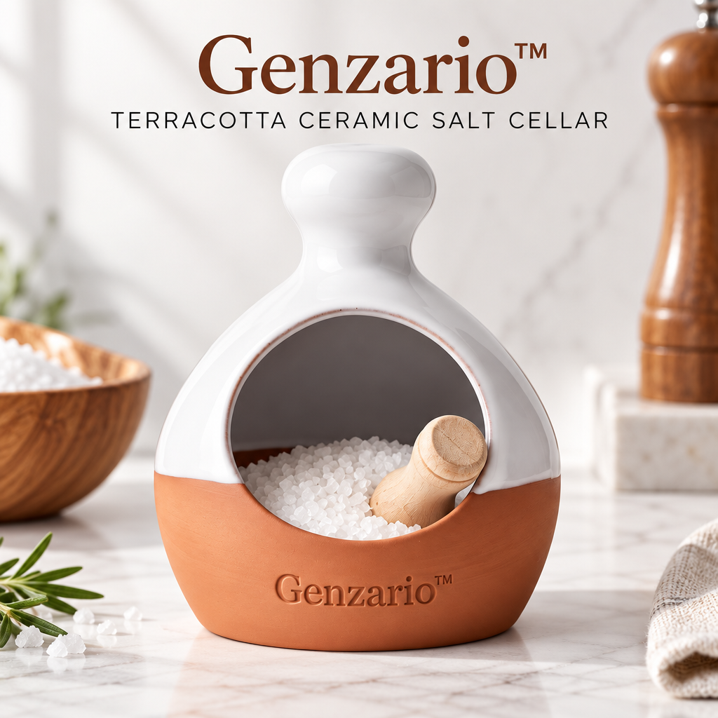 Genzario™ Sculptural Ceramic Serving Dish — Organic Modern Kitchen Vessel for Elevated Everyday Styling