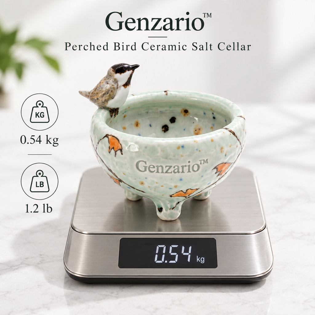 Genzario™ Sculptural Ceramic Salt Cellar — Organic Modern Kitchen Vessel for Refined Everyday Rituals