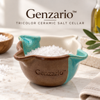 Genzario™ Sculptural Ceramic Salt Jar — Organic Modern Kitchen Vessel for Elegant Countertop Styling