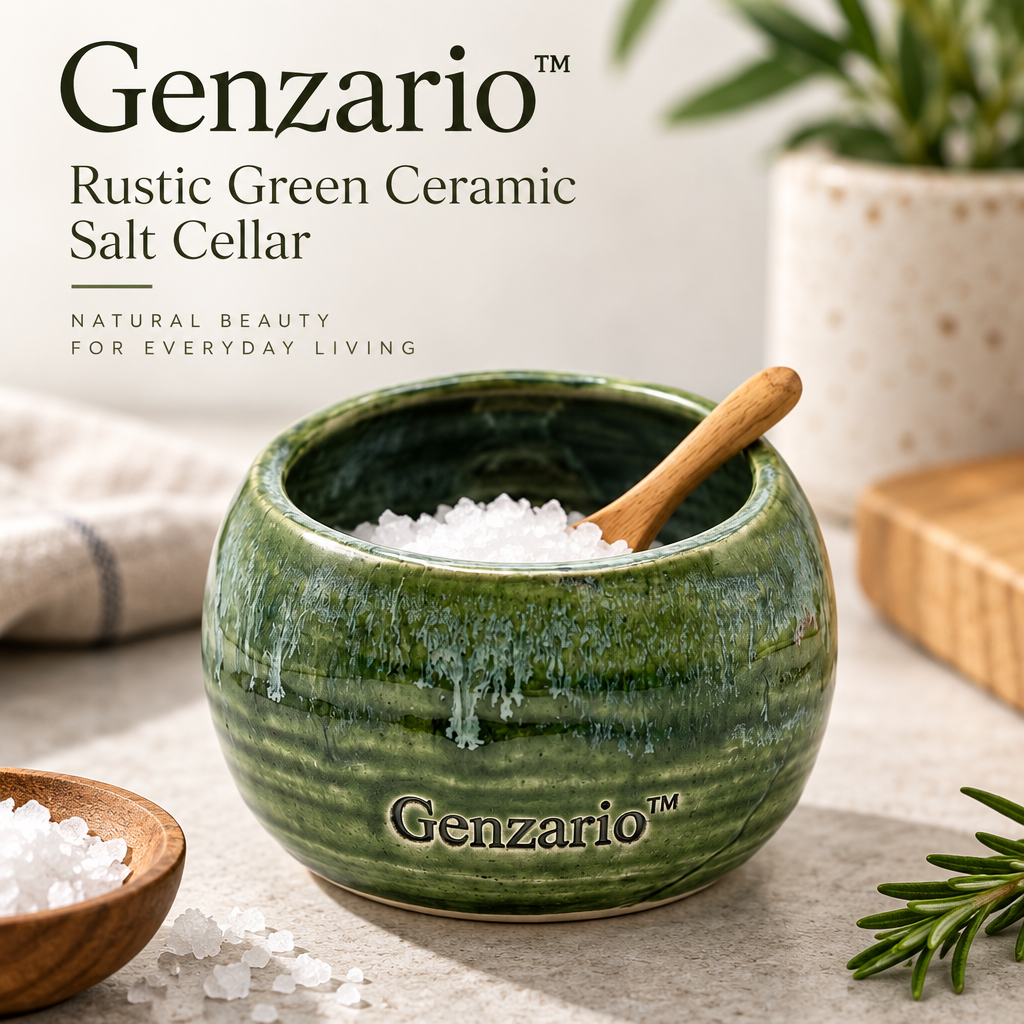 Genzario™ Sculptural Ceramic Condiment Bowl — Organic Modern Kitchen Vessel for Everyday Styling