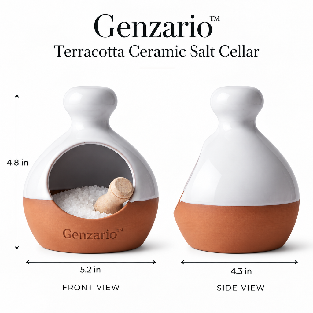 Genzario™ Sculptural Ceramic Serving Dish — Organic Modern Kitchen Vessel for Elevated Everyday Styling