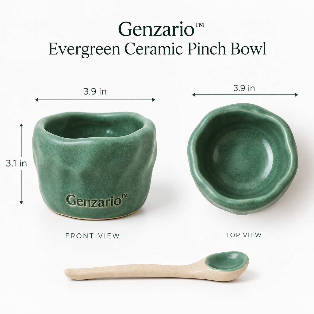 Genzario™ Sculptural Ceramic Serving Bowl — Organic Modern Vessel for Elegant Kitchen Styling