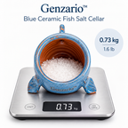 Genzario™ Azure Catch Sculptural Ceramic Fish Salt Cellar