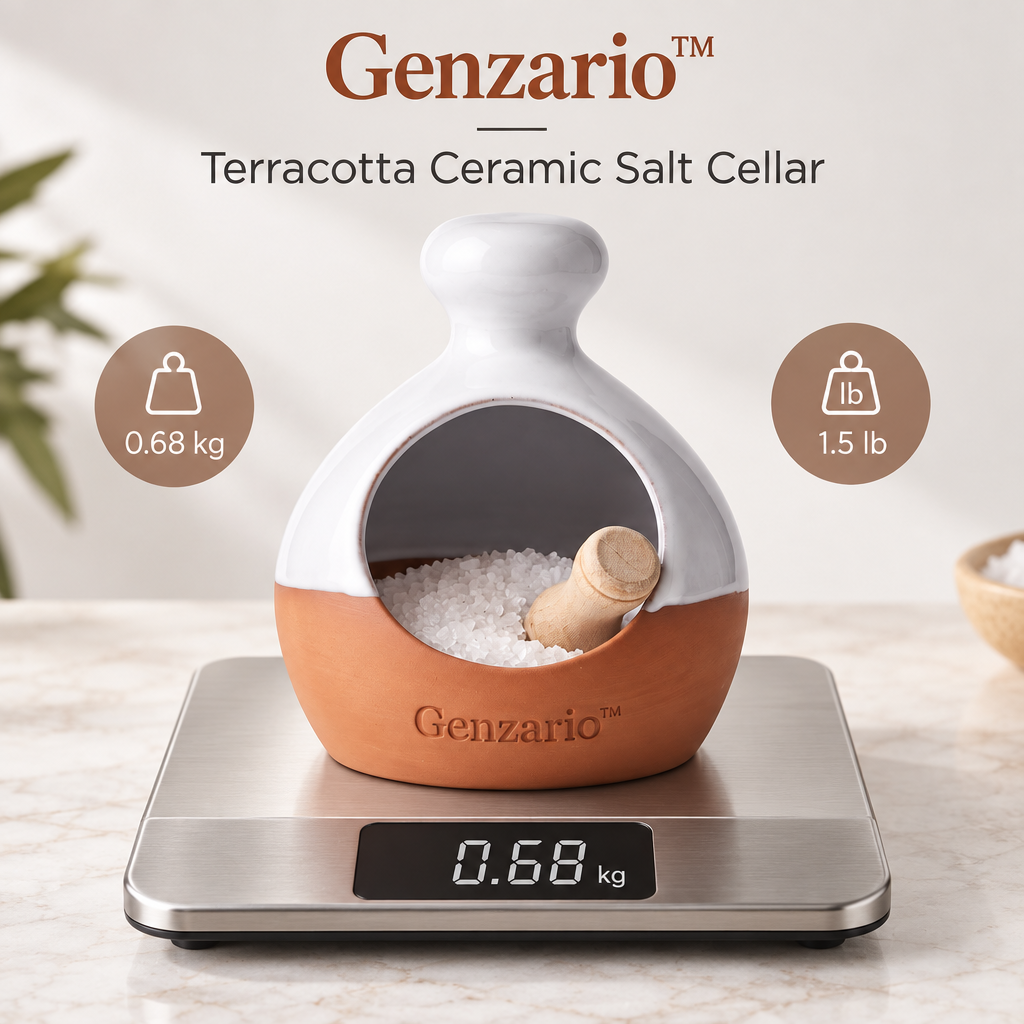 Genzario™ Sculptural Ceramic Serving Dish — Organic Modern Kitchen Vessel for Elevated Everyday Styling