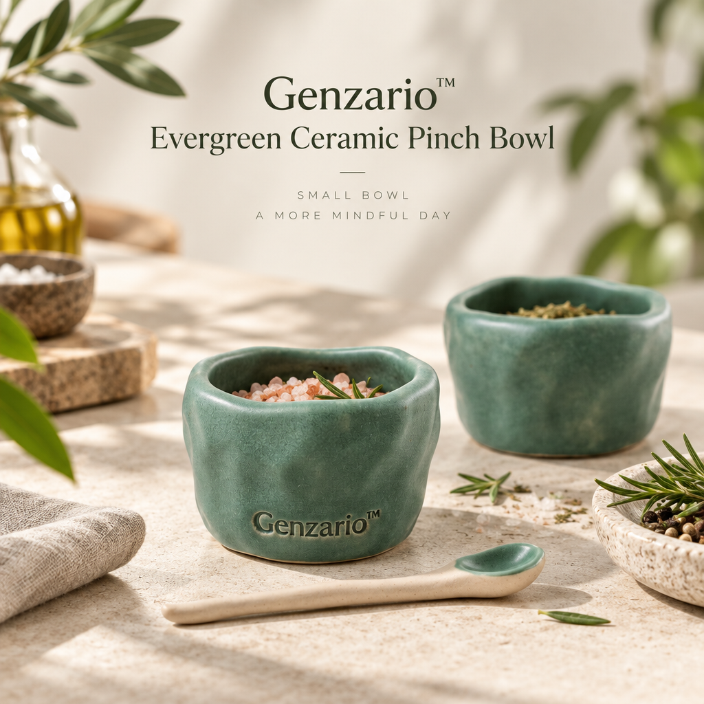Genzario™ Sculptural Ceramic Serving Bowl — Organic Modern Vessel for Elegant Kitchen Styling