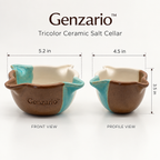 Genzario™ Sculptural Ceramic Salt Jar — Organic Modern Kitchen Vessel for Elegant Countertop Styling